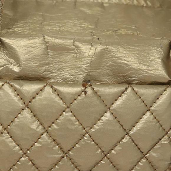 CHANEL Hand Bag Coated Canvas Gold Tone CC Auth 107865 - Picture 4 of 16